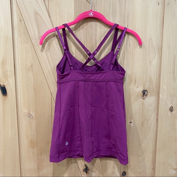 Lululemon Warrior Hot Tank Sz 4 Dewberry Raspberry - Picture 5 of 11